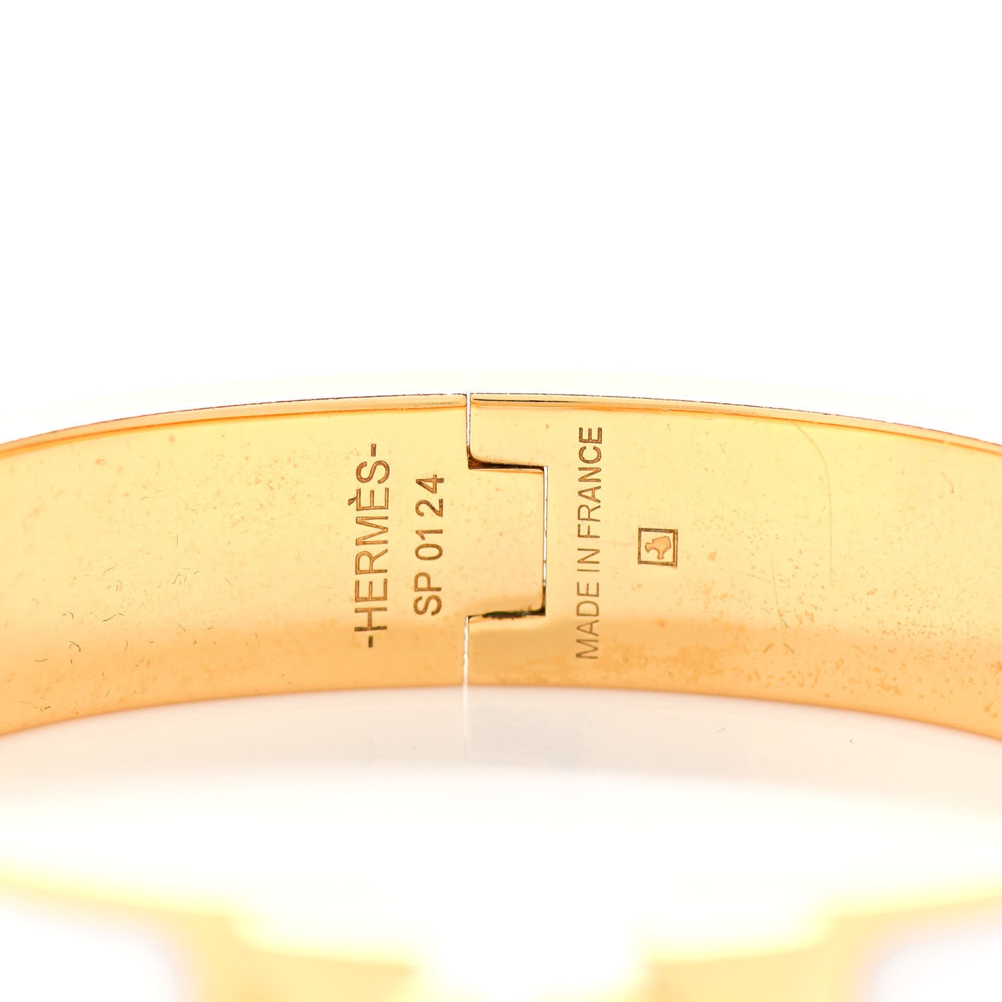 Enamel Narrow Clic Clac H Bracelet PM White