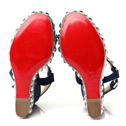 Christian Louboutin Denim Rondaclou Wedge Sandals 36 Denim 5 of 7