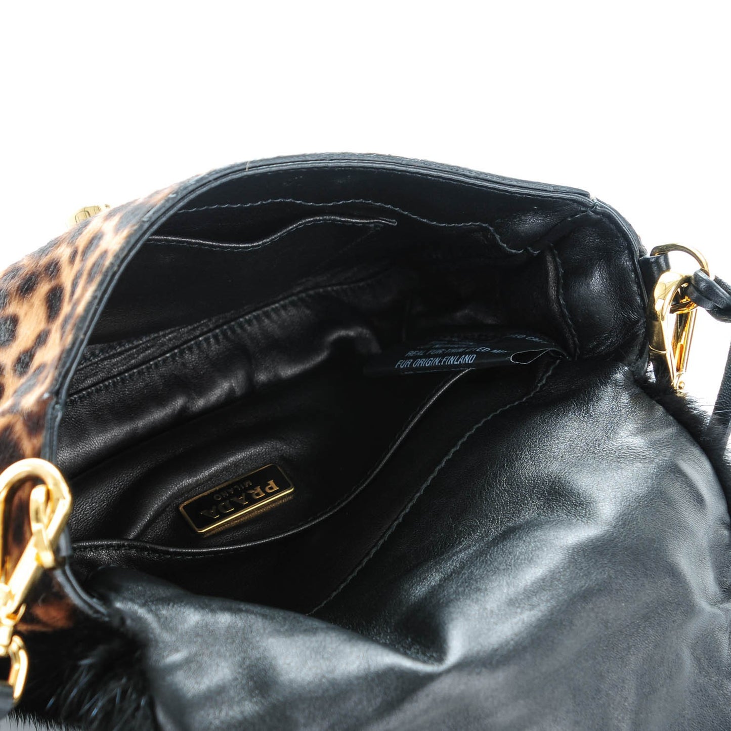 Calf Hair Mink Fur Leopard Print Crossbody Bag Miele Moro