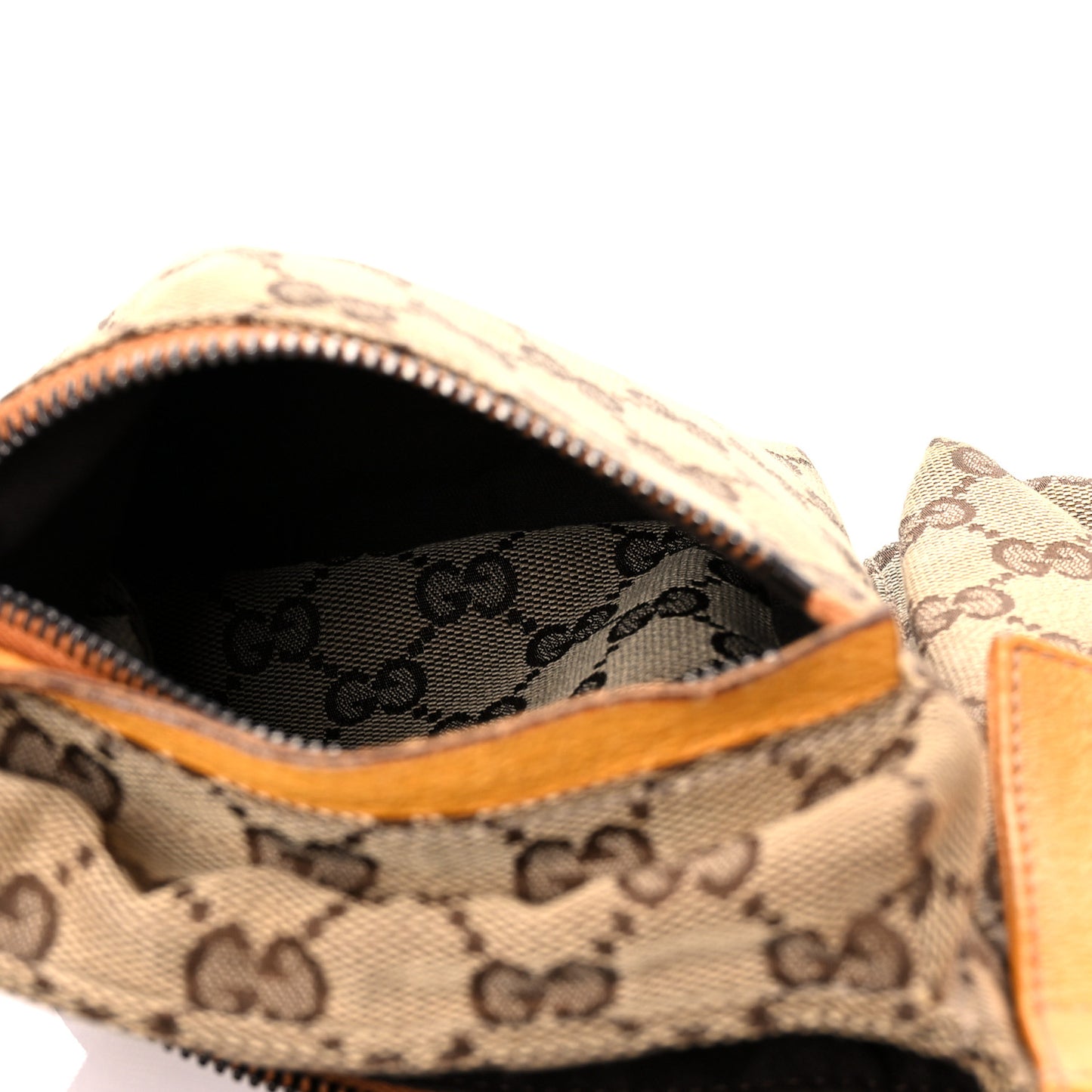GG Monogram Web Double Pocket Belt Bag Yellow
