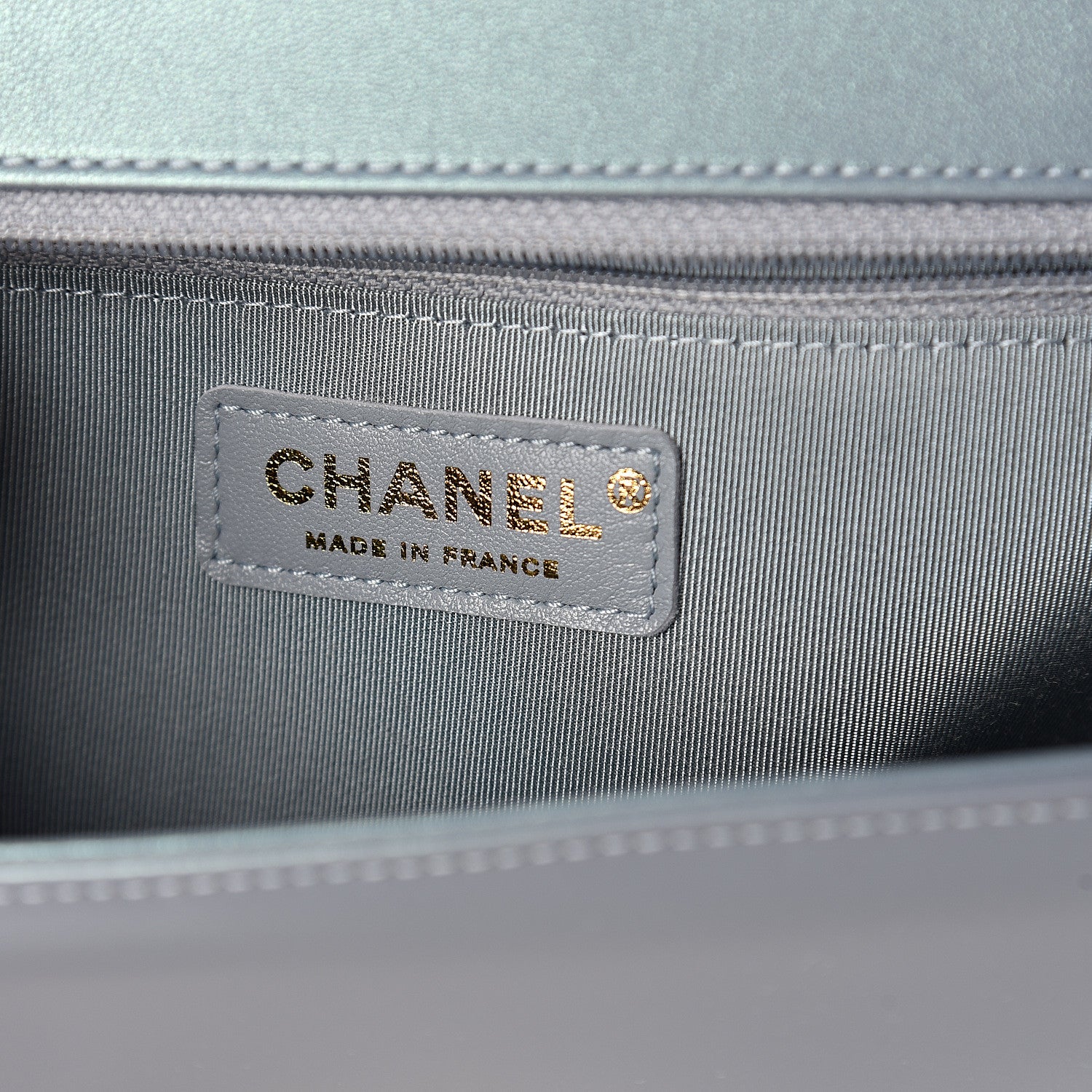 Chanel Iridescent Glazed Calfskin New Medium Boy Flap Light Blue 5 of 9