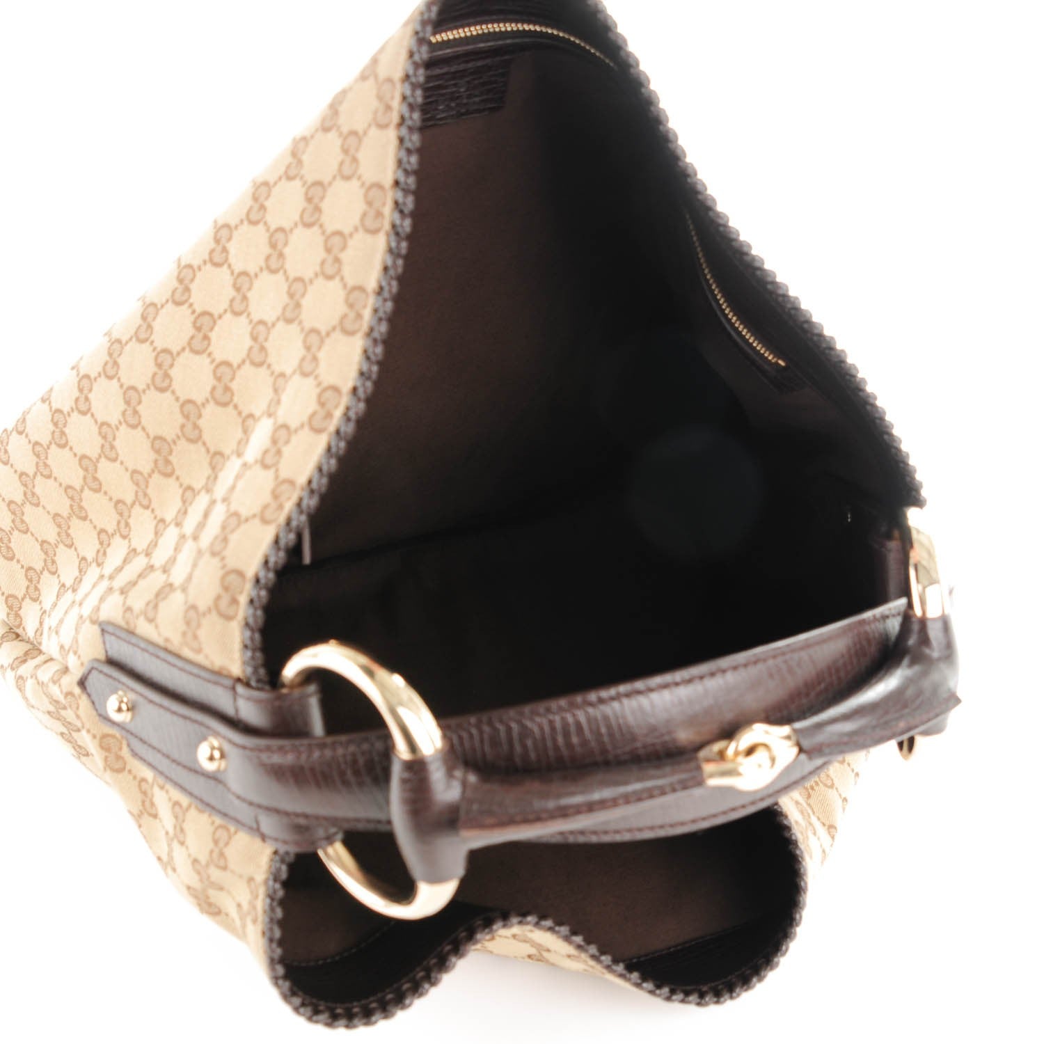 Gucci Monogram Large Horsebit Chain Hobo Dark Brown 5 of 7