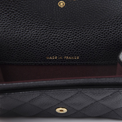 Chanel Caviar Quilted Flap Card Holder Wallet Black 9 of 11
