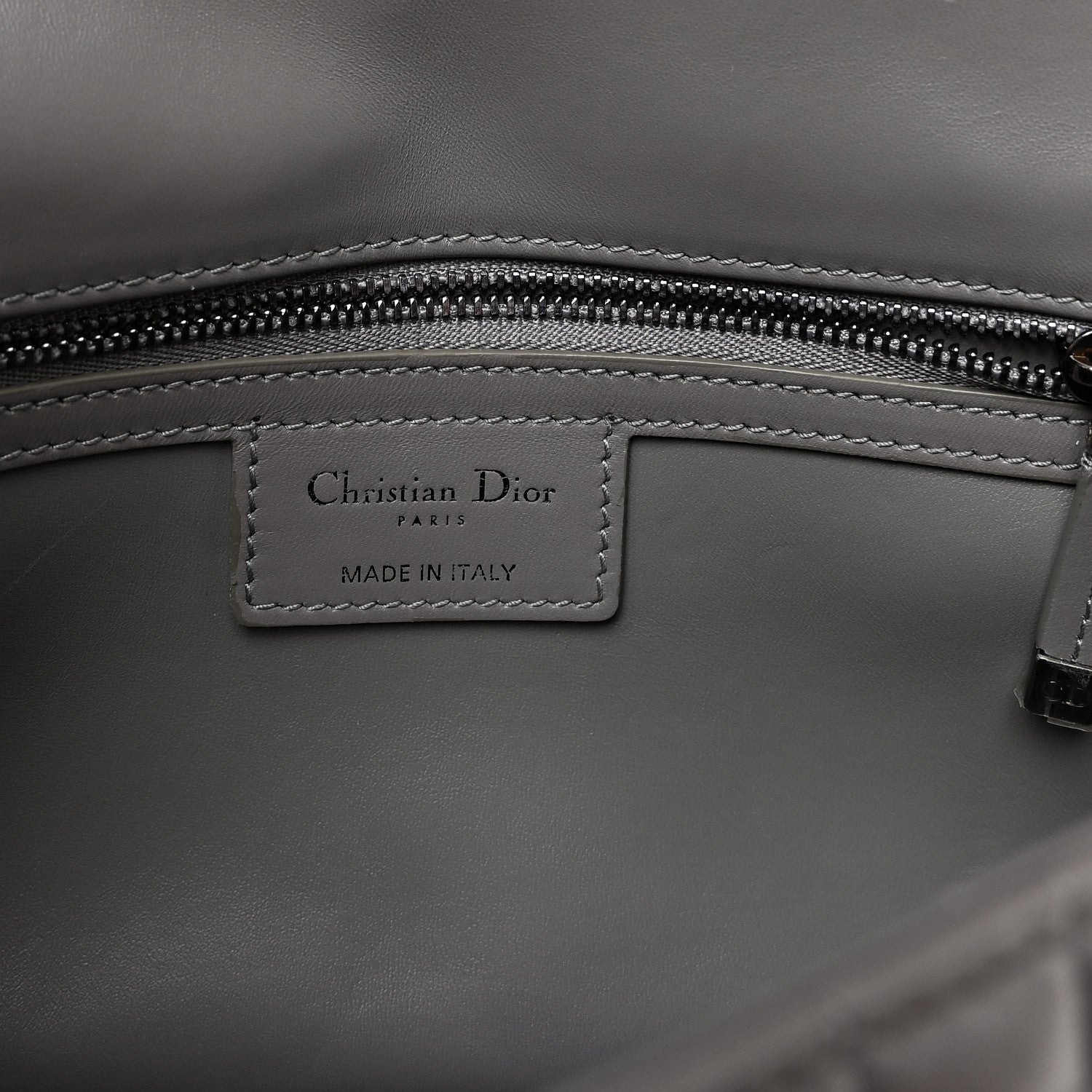 Christian Dior Calfskin Macrocannage Medium Caro Bag Iron Grey 6 of 10