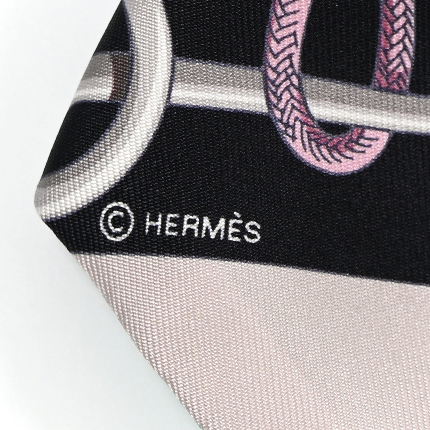 Hermes Silk Cliquetis Twilly Black Rose Menthol 3 of 4