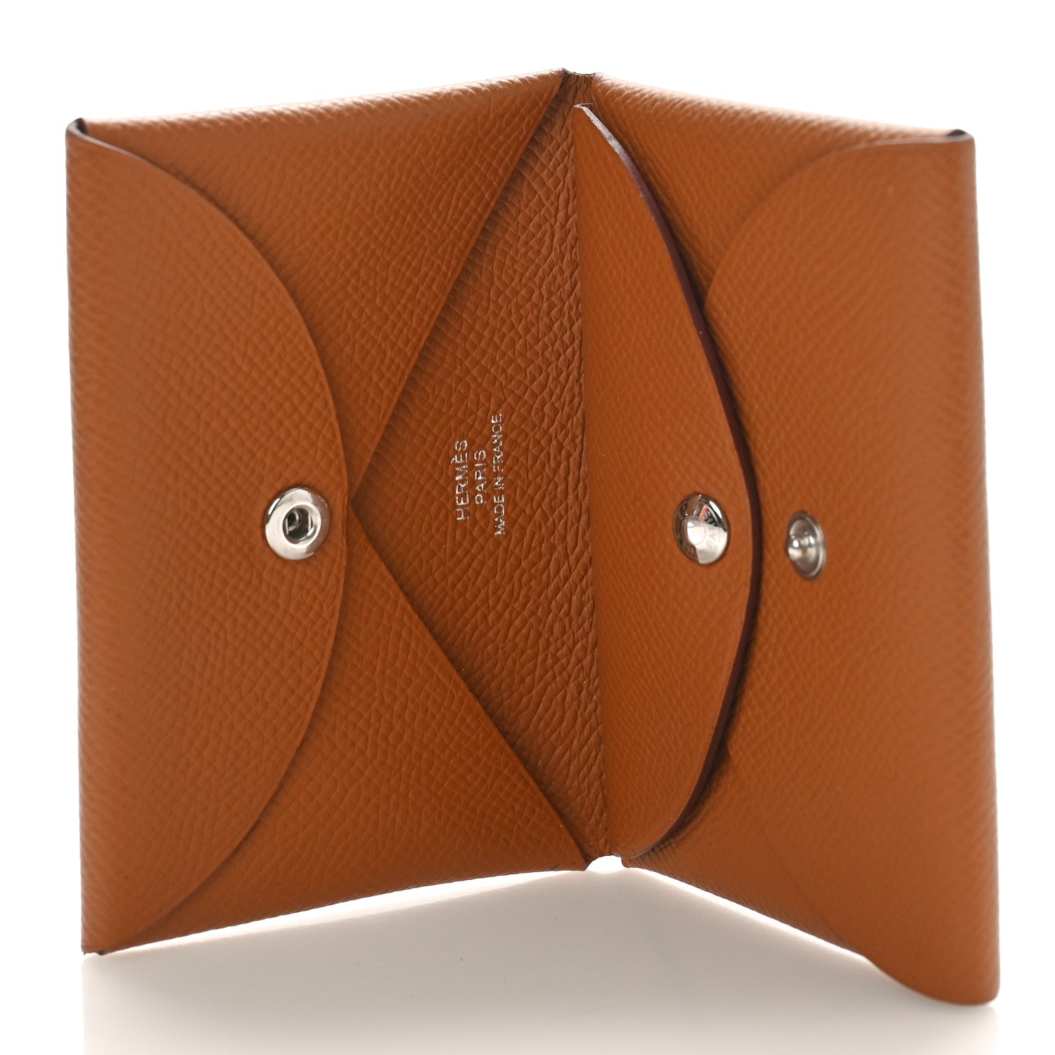 Hermes Epsom Calvi Duo Card Case Gold 5 of 8