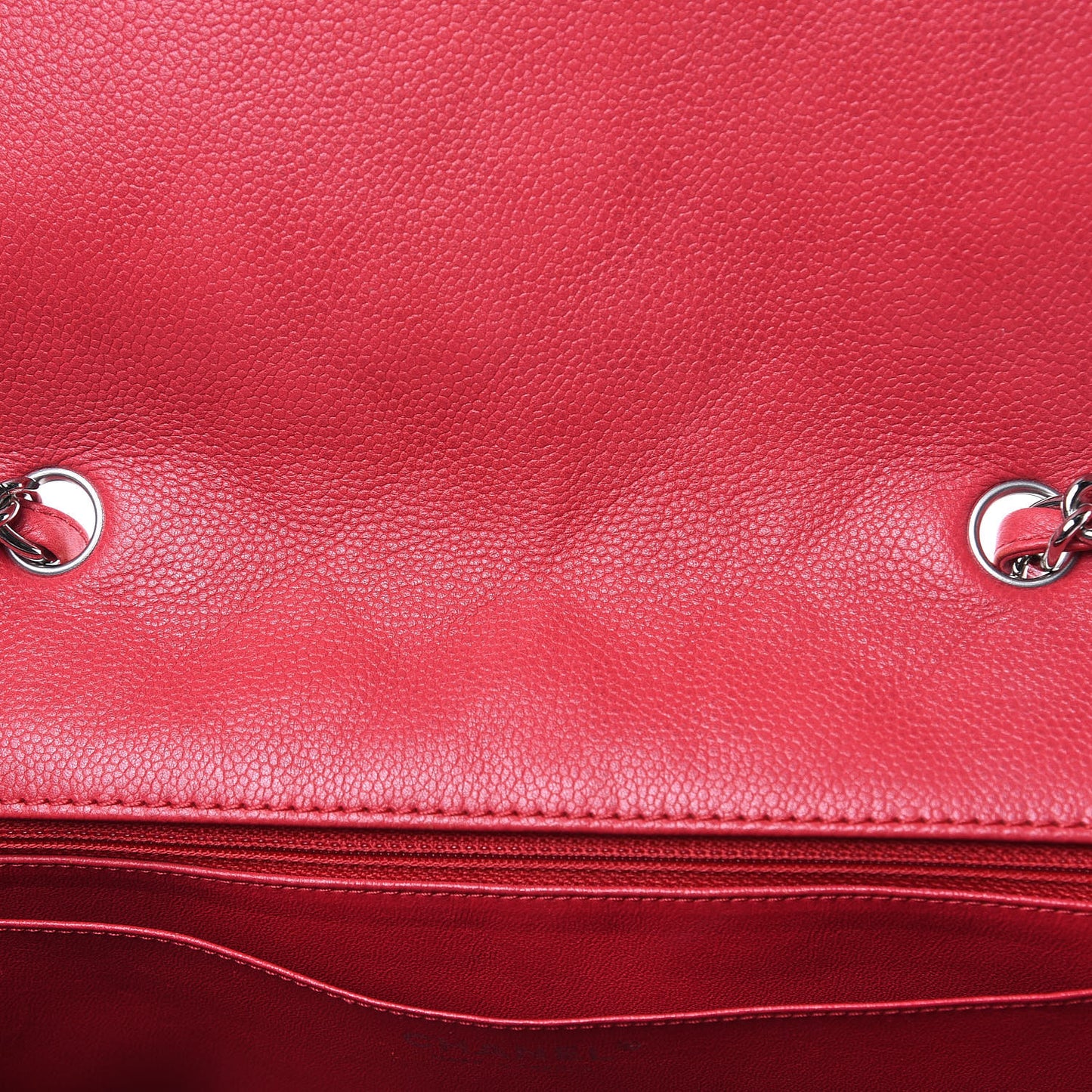 Washed Caviar Quilted Jumbo Single Flap Fuchsia