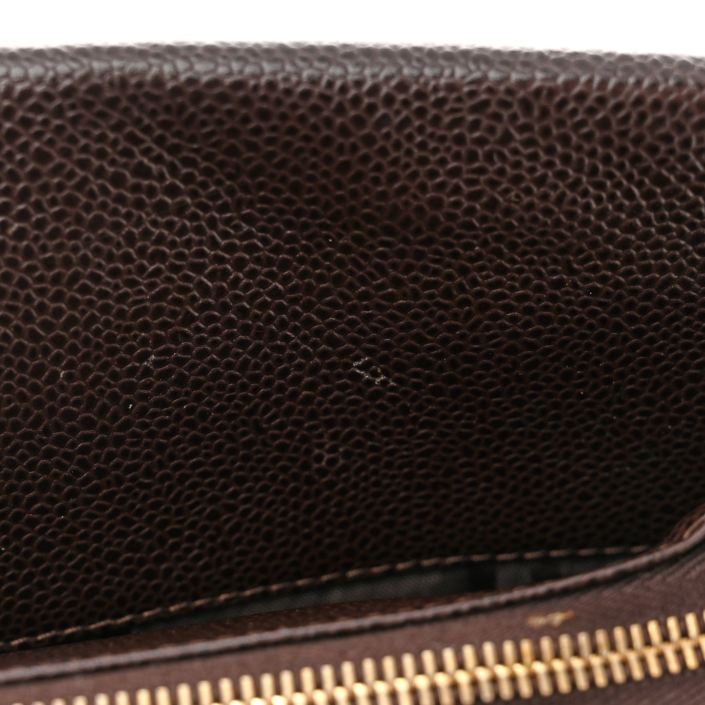 Caviar Flap Shoulder Bag Brown