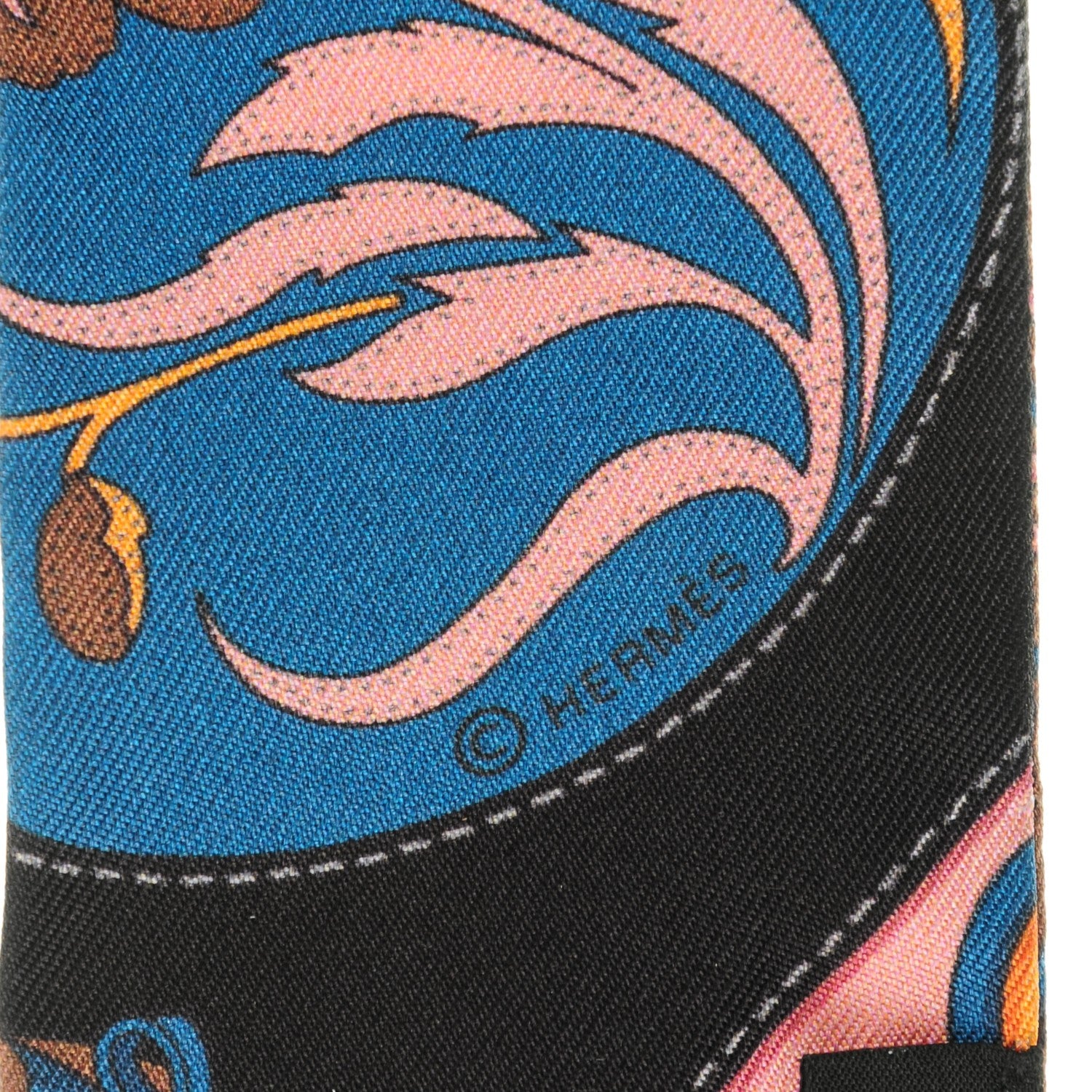 Hermes Silk Festival des Amazones Twilly Black Rouge Bleu 3 of 4
