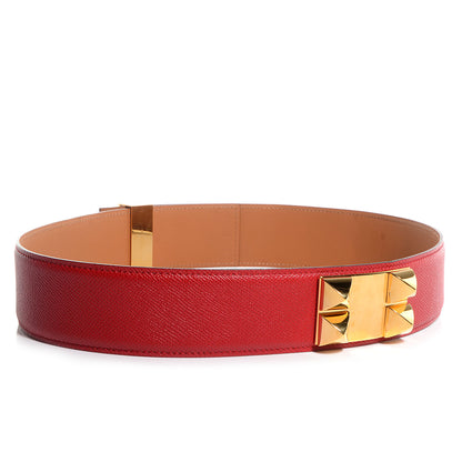 Hermes Epsom Collier De Chien CDC Belt 80 Rouge Casaque 3 of 8