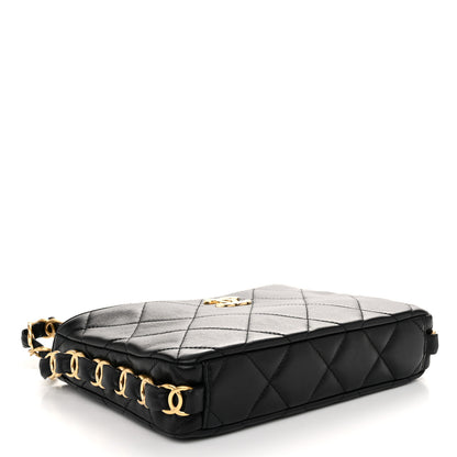 Chanel Lambskin Quilted Small CC Links Hobo Black 4 of 10