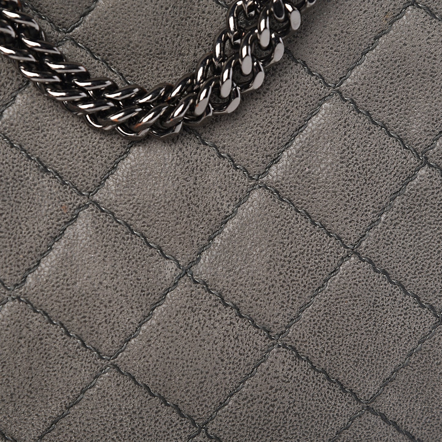 Shaggy Deer Quilted Mini Falabella Tote Grey