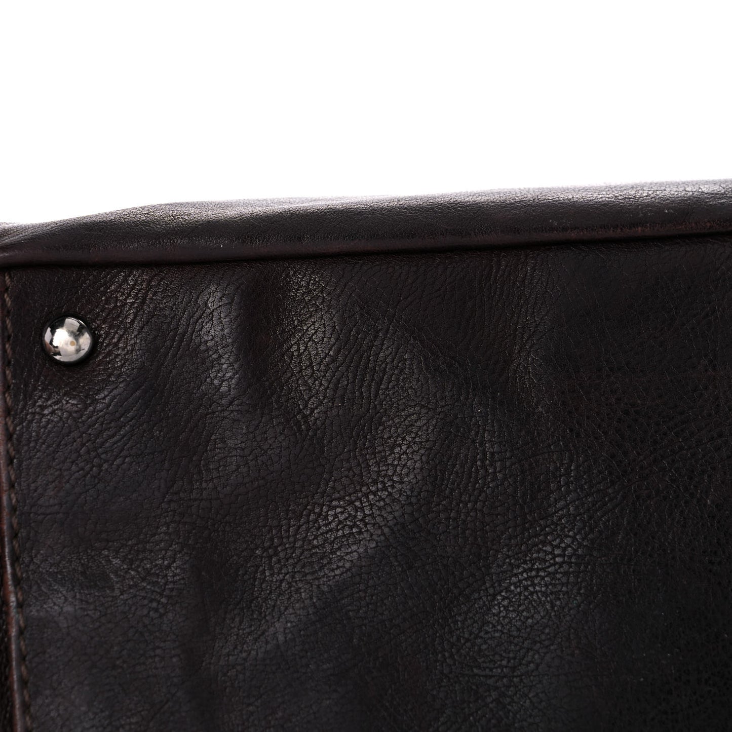 Calfskin Diamond Stitch Accordion Flap Brown