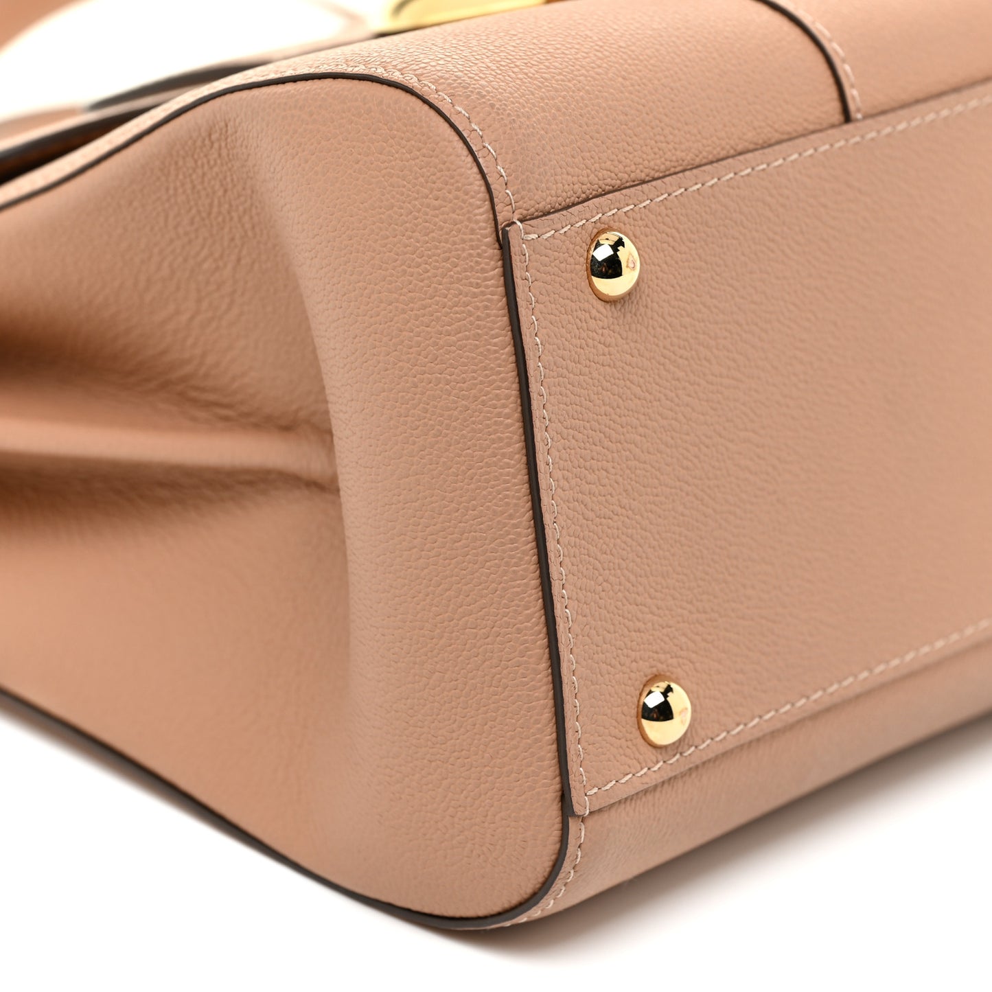 Grained Calfskin Mini Brillant Satchel Nude
