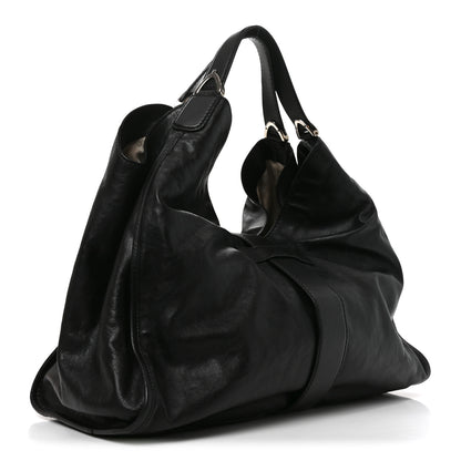 Gucci Calfskin Large Soft Stirrup Shoulder Bag Black 3 of 10
