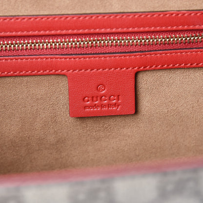 Gucci GG Supreme Monogram Calfskin Medium Padlock Top Handle Bag Beige Hibiscus Red New Rosette 6 of 9