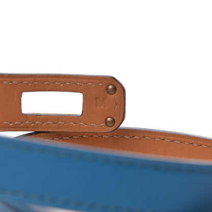 Hermes Tadelakt Kelly Double Tour Bracelet M Bleu Izmir 4 of 6