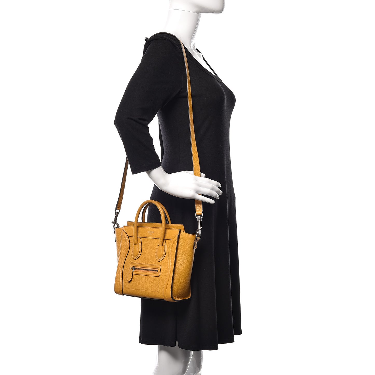 Drummed Calfskin Nano Luggage Ocre
