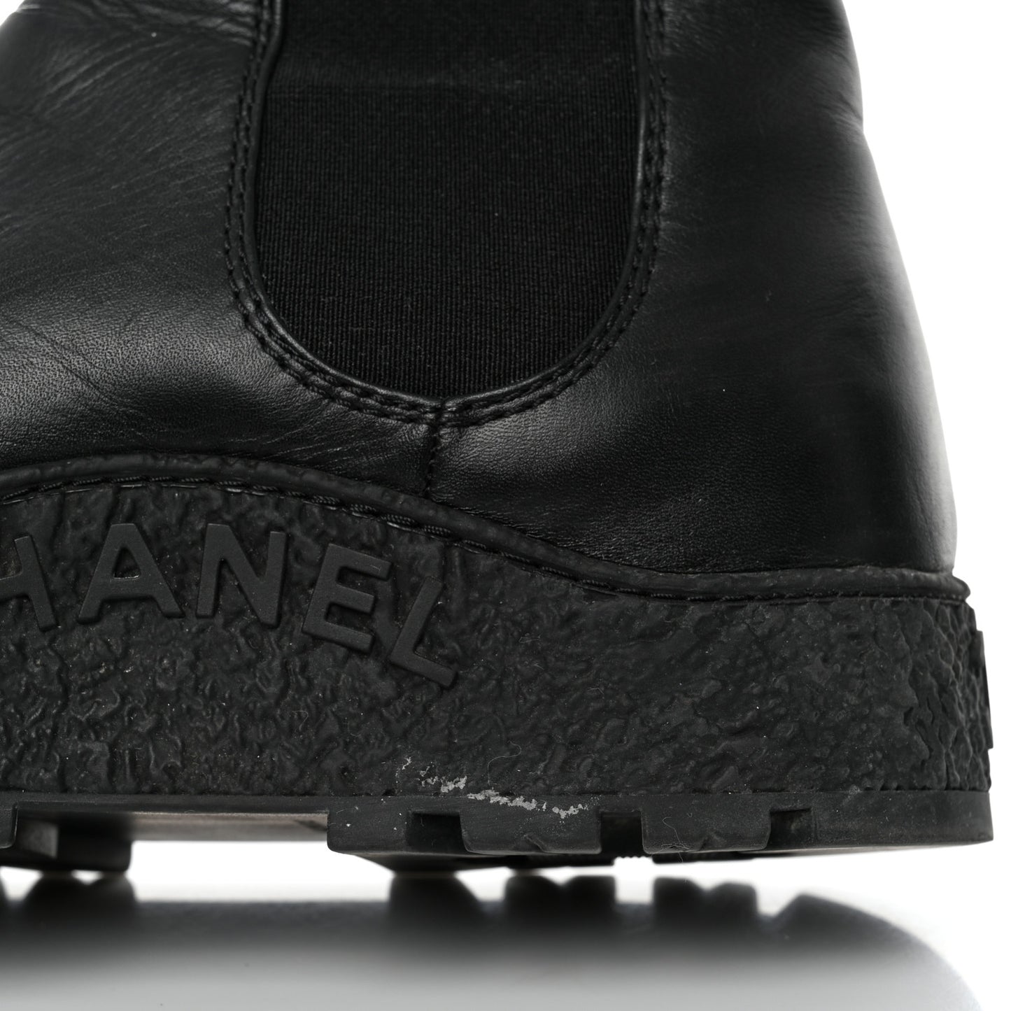 Calfskin Cap Toe CC Ankle Boots 39 Black
