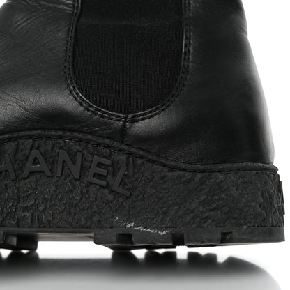 Chanel Calfskin Cap Toe CC Ankle Boots 39 Black 11 of 13