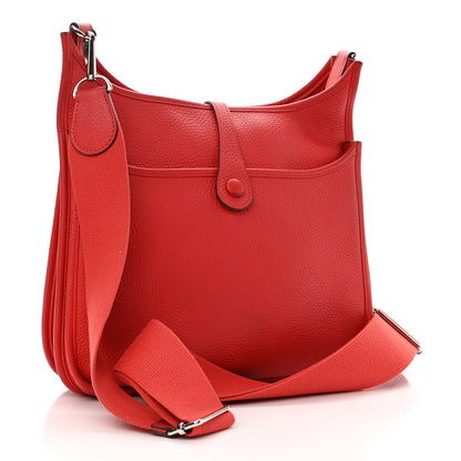 Hermes Taurillon Clemence Evelyne III PM Rouge Tomate 3 of 12