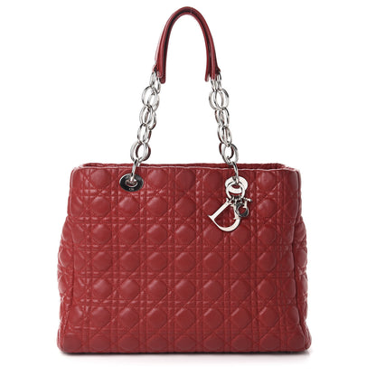 Christian Dior Lambskin Cannage Large Dior Soft Shopping Tote Red 1 of 10