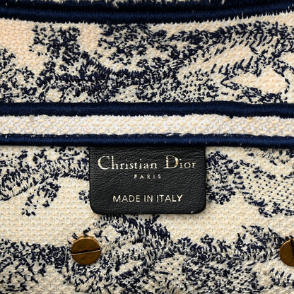 Christian Dior Canvas Embroidered Toile de Jouy Saddle Bag Blue 6 of 10