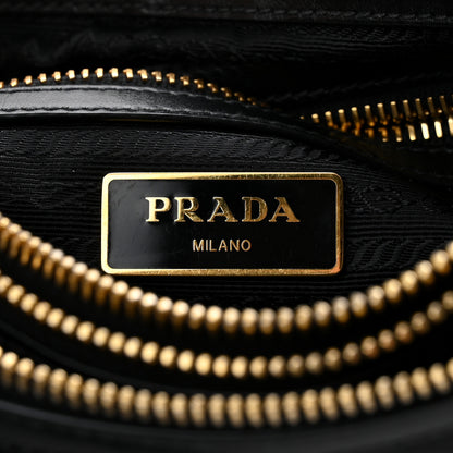 Prada Tessuto Nylon Soft Calf Double Zip Crossbody Bag Black 6 of 11