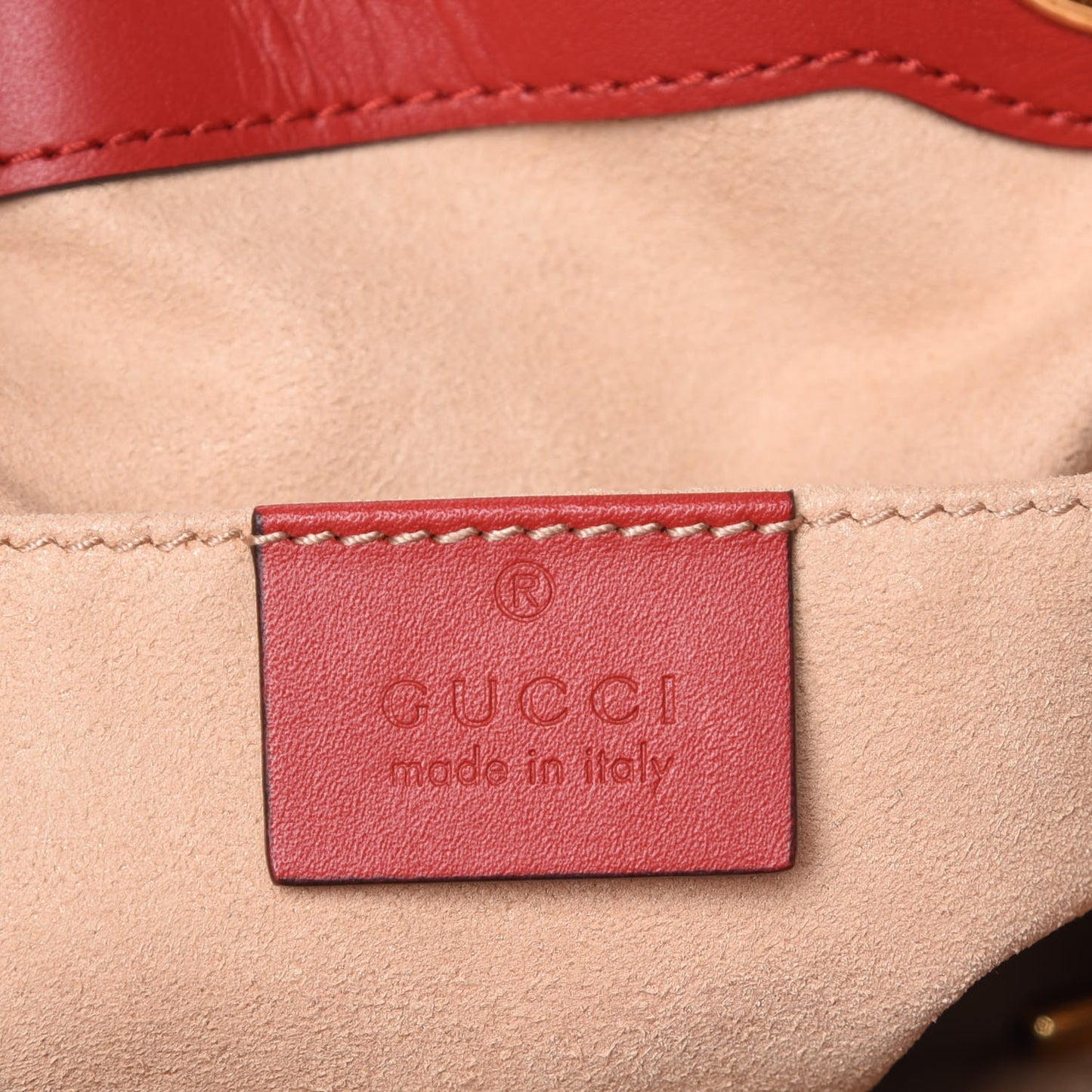 GG Supreme Monogram Small Padlock Tote Beige Hibiscus Red