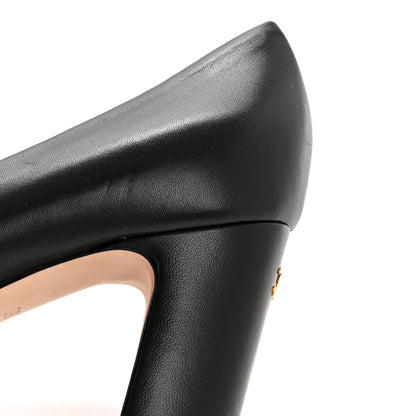 Chanel Calfskin Peep Toe CC Pumps 35 Black 11 of 12