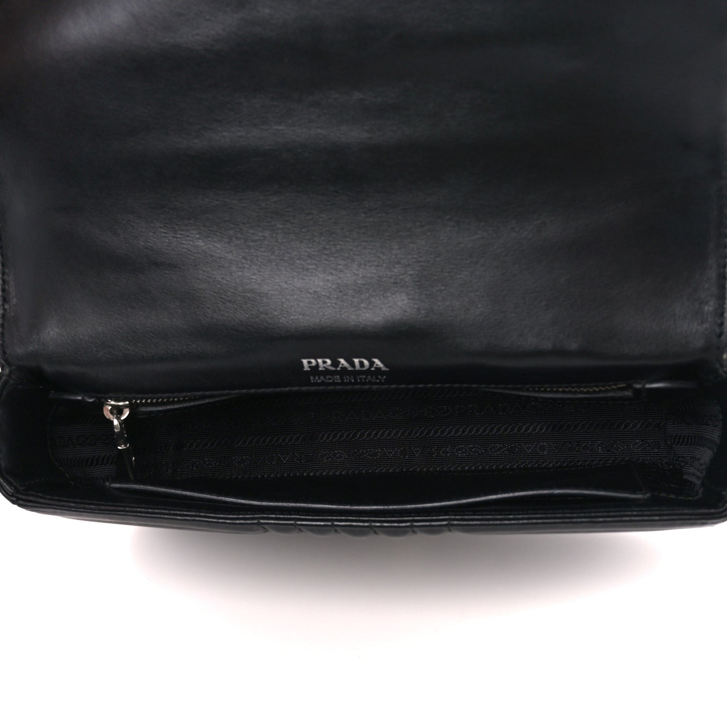 Soft Calfskin Impunture Diagramme Medium Chain Flap Shoulder Bag Black