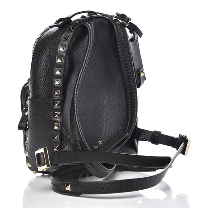 Valentino Garavani Pebbled Calfskin Mini Rockstud Backpack Black 3 of 6