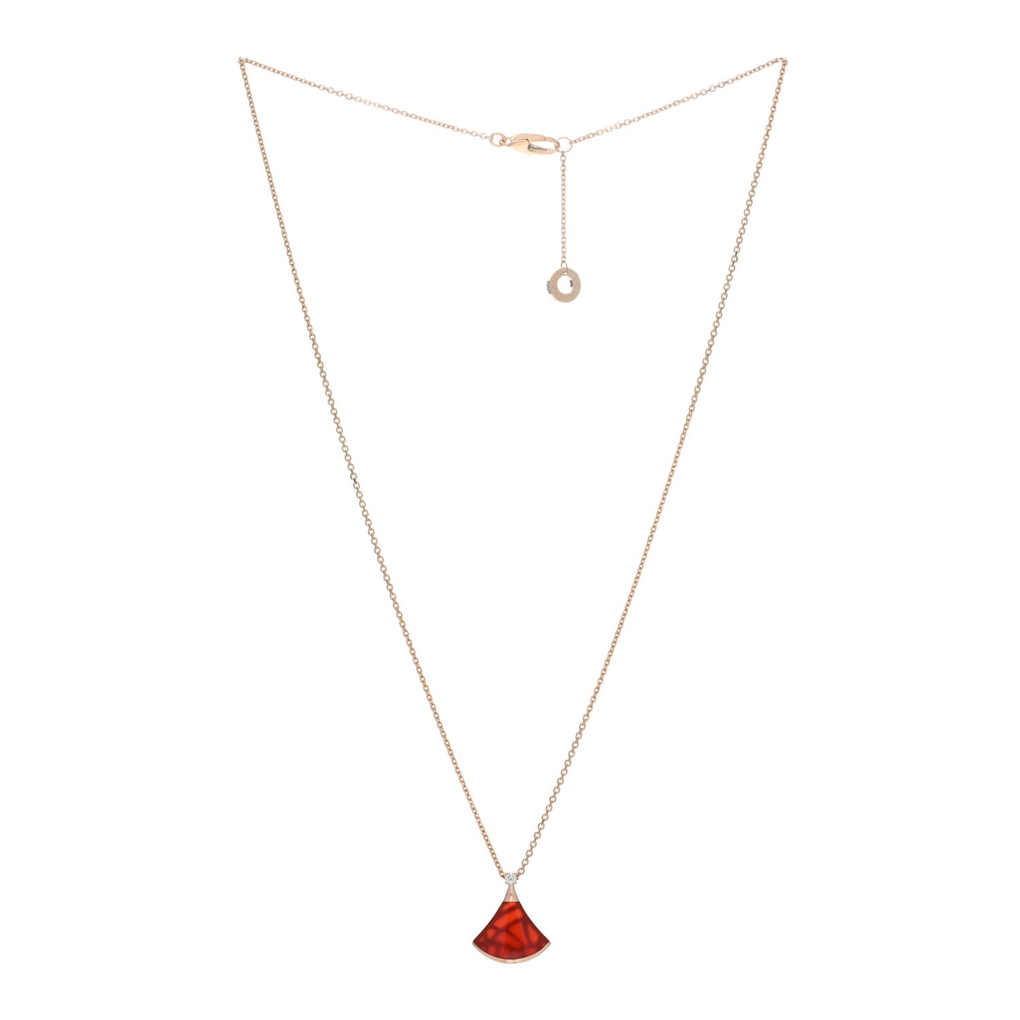 18K Rose Gold Diamond Carnelian Divas' Dream Pendant Necklace