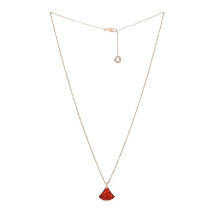 Bulgari 18K Rose Gold Diamond Carnelian Divas' Dream Pendant Necklace 2 of 4