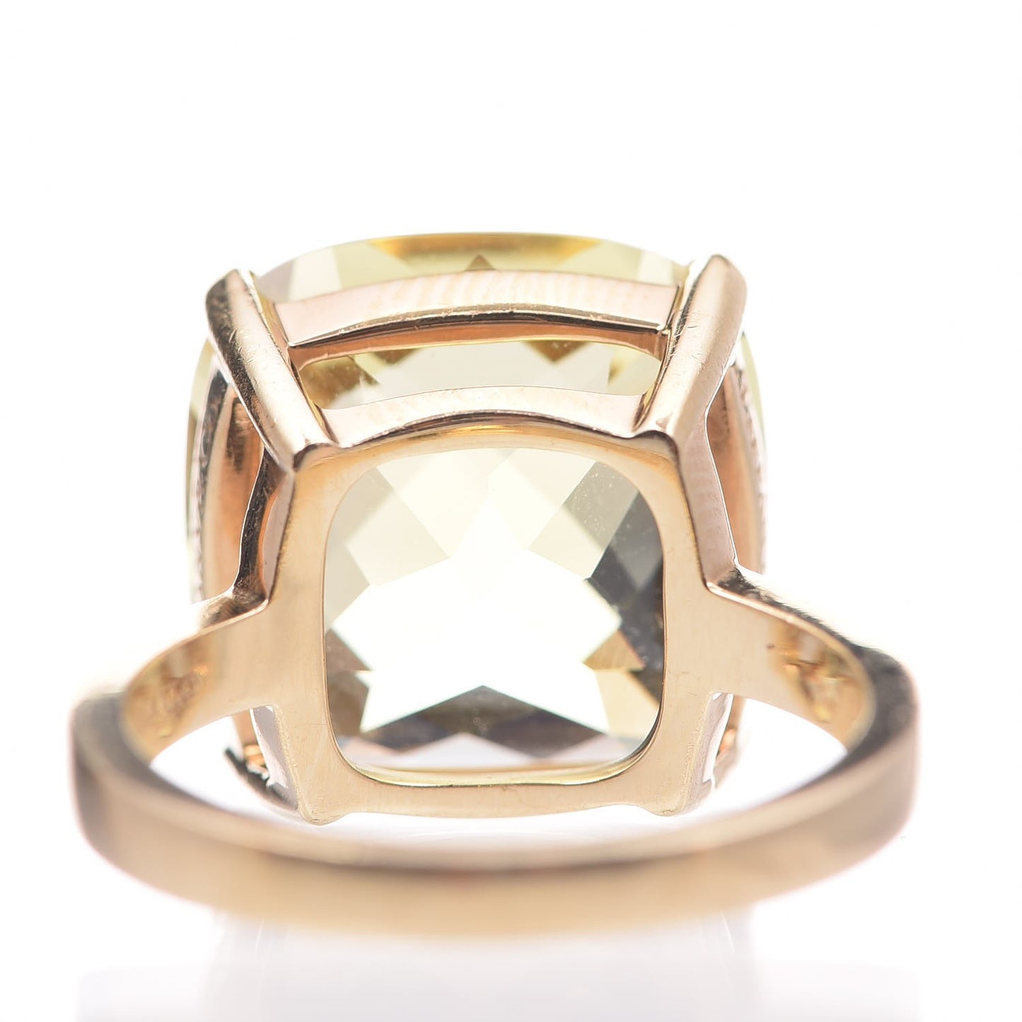 18K Yellow Gold Citrine Sparklers Cocktail Ring 53 6.25