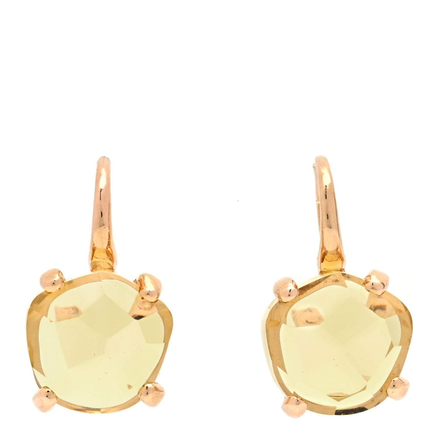 Pomellato 18K Yellow Gold Lemon Quartz Lola Drop Earrings 1 of 6
