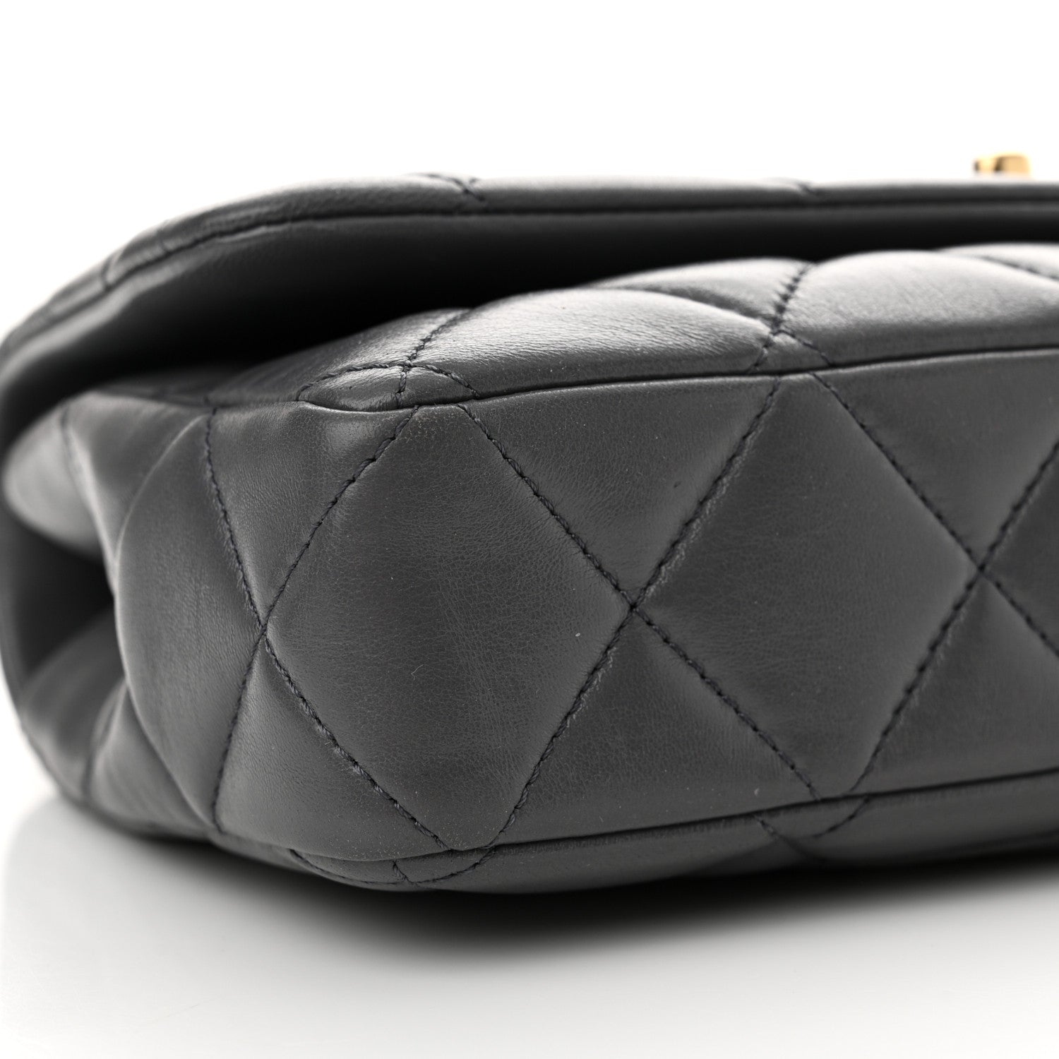 Chanel Shiny Lambskin Quilted Multi Stand Flap Grey 9 of 13