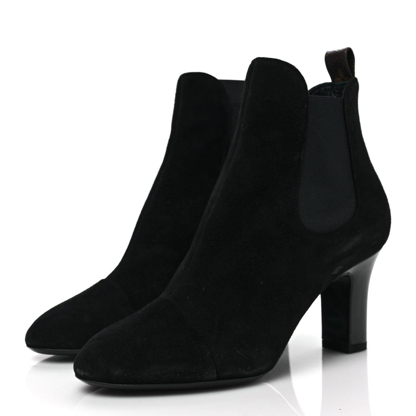 Suede Monogram Uniformes Cap Toe Chelsea 75mm Ankle Boots 38.5 Black