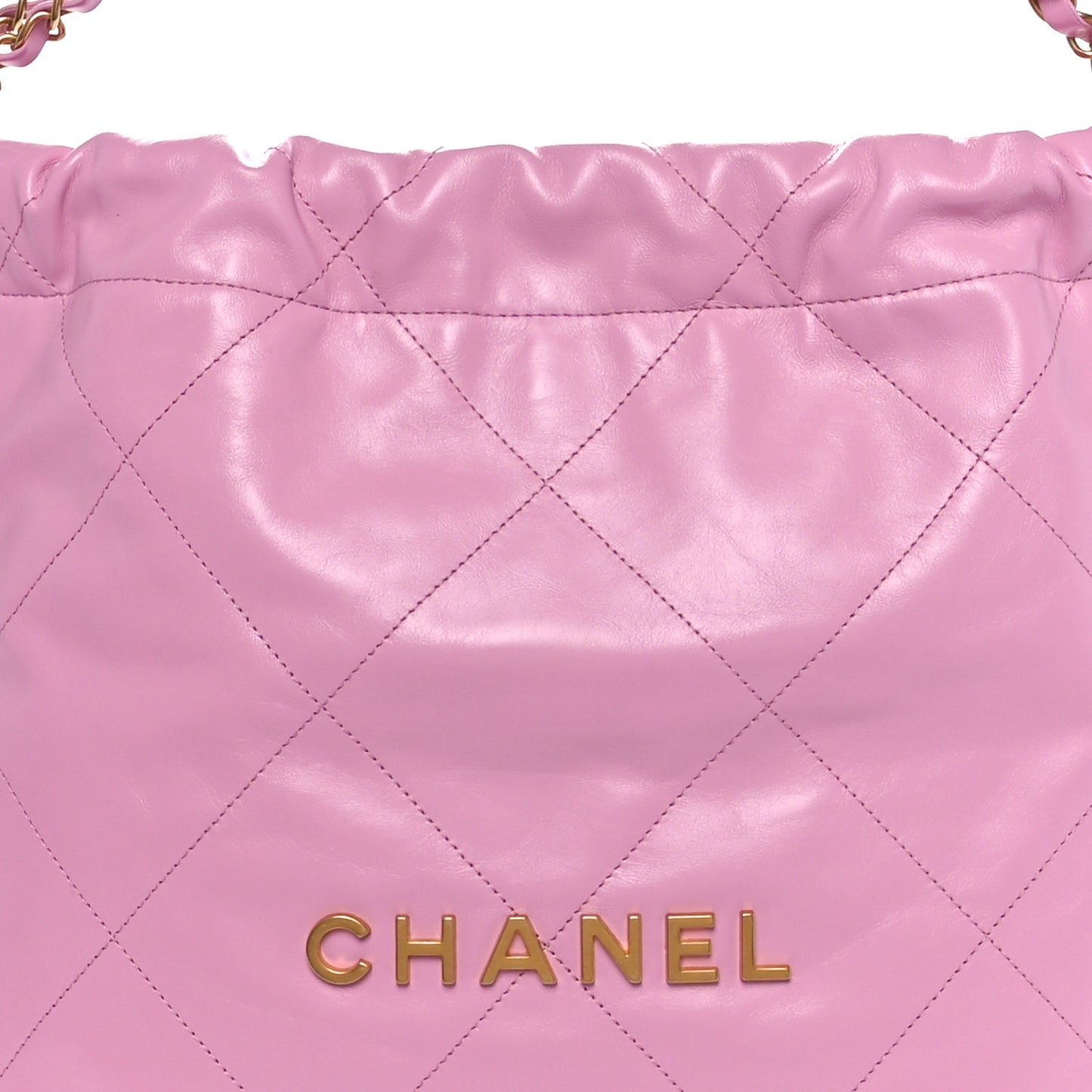 Shiny Calfskin Quilted Small Chanel 22 Pink