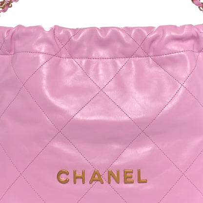 Chanel Shiny Calfskin Quilted Small Chanel 22 Pink 9 of 11