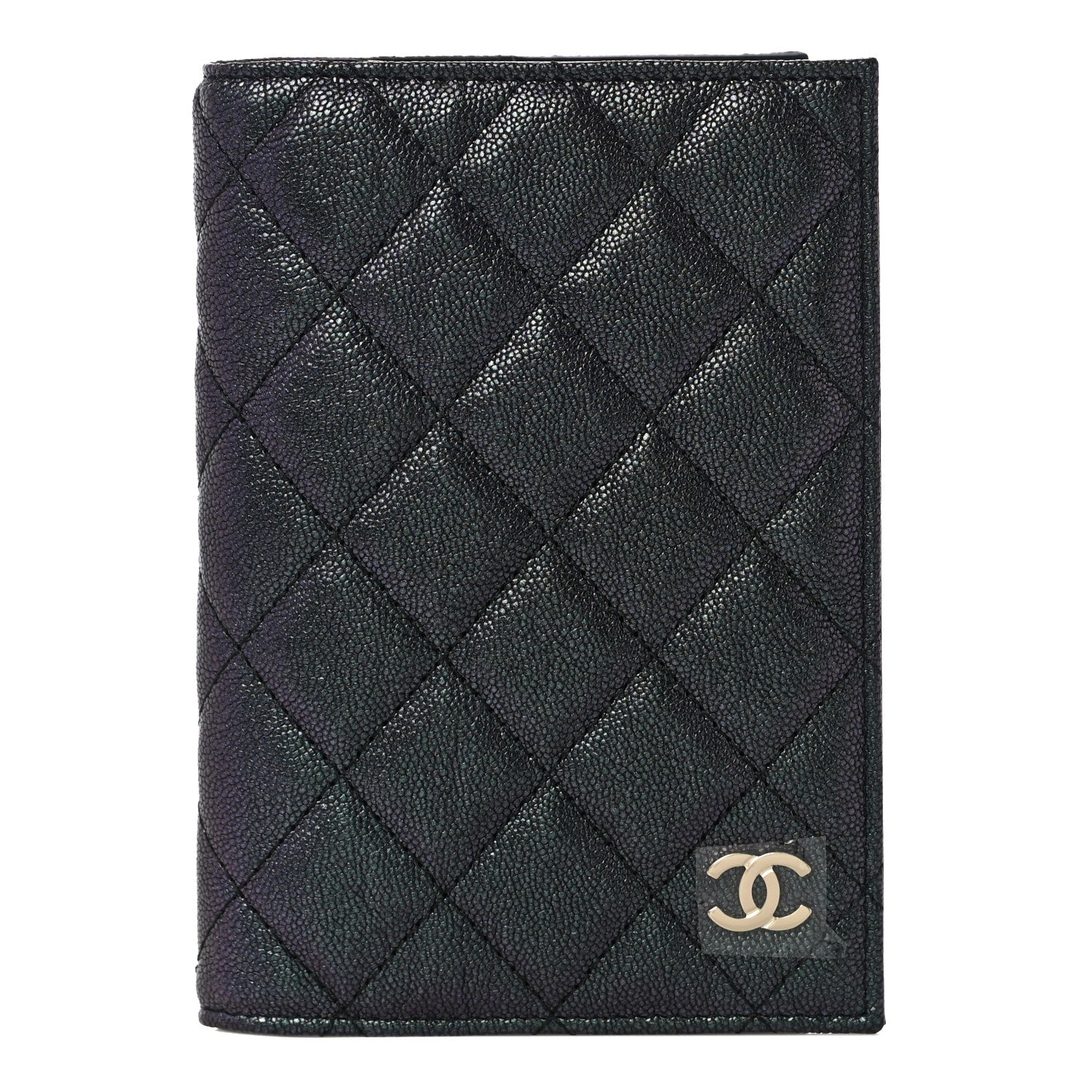 Chanel Iridescent Caviar Quilted Passport Holder Black 1 of 11