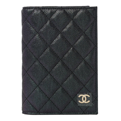 Chanel Iridescent Caviar Quilted Passport Holder Black 1 of 11