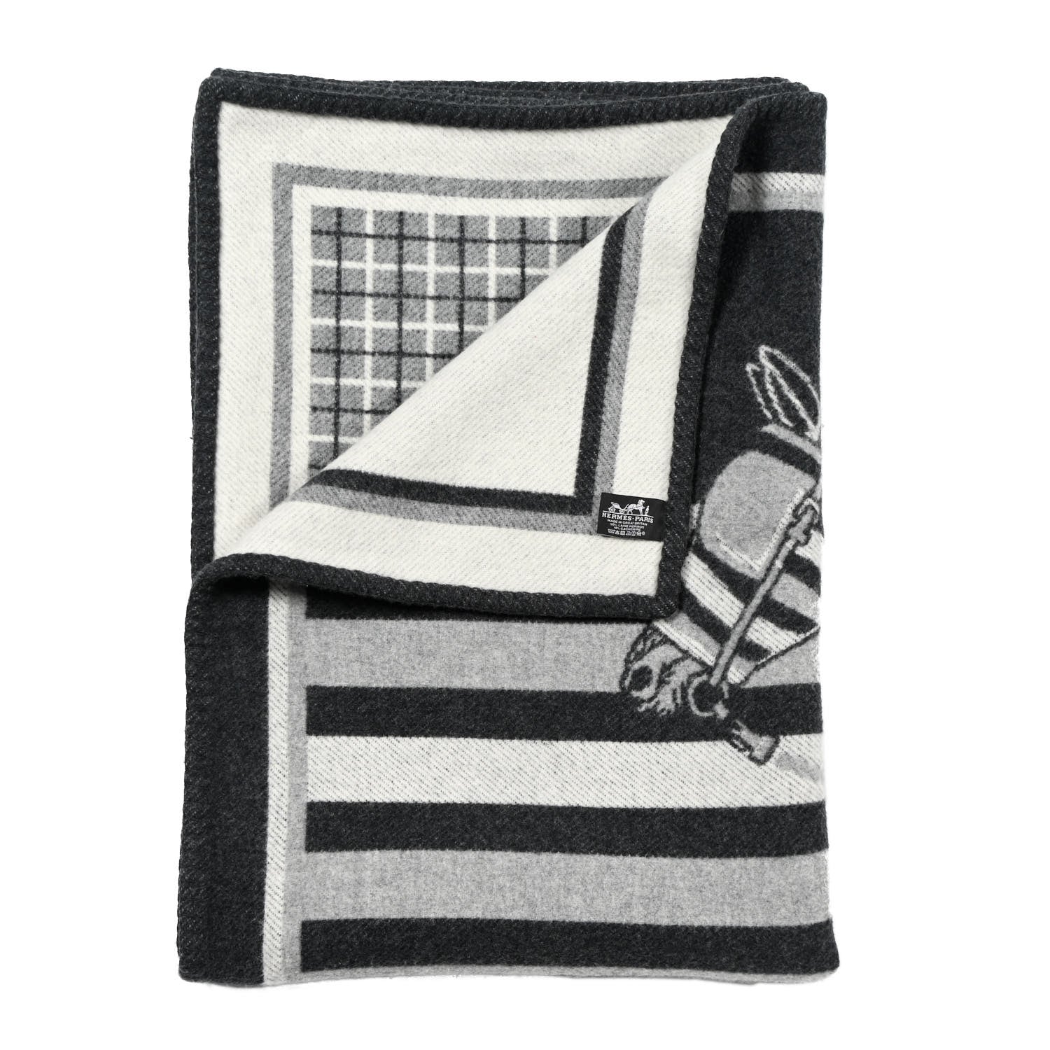 Hermes Meriono Wool Cashmere Couvertures Nouvelles Blanket Silex 2 of 3