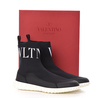 Valentino Garavani Stretch Knit VLTN Sock Sneakers 39 Black 7 of 7