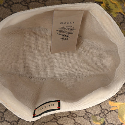 Gucci GG Supreme Monogram Azalea Calfskin Dusty Carnation Retro Interlocking G Bucket Hat S Beige Ebony Multicolor 7 of 8