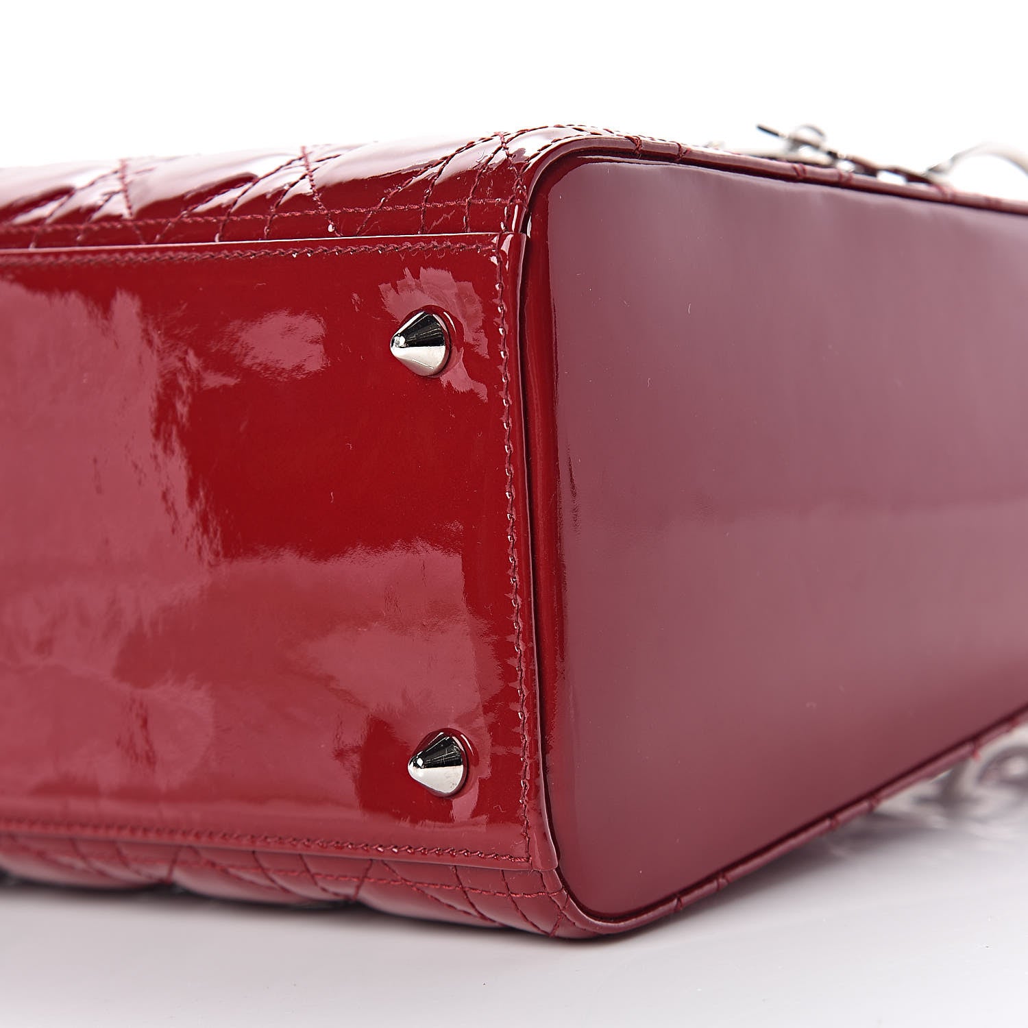 Christian Dior Patent Cannage Medium Lady Dior Red 9 of 10