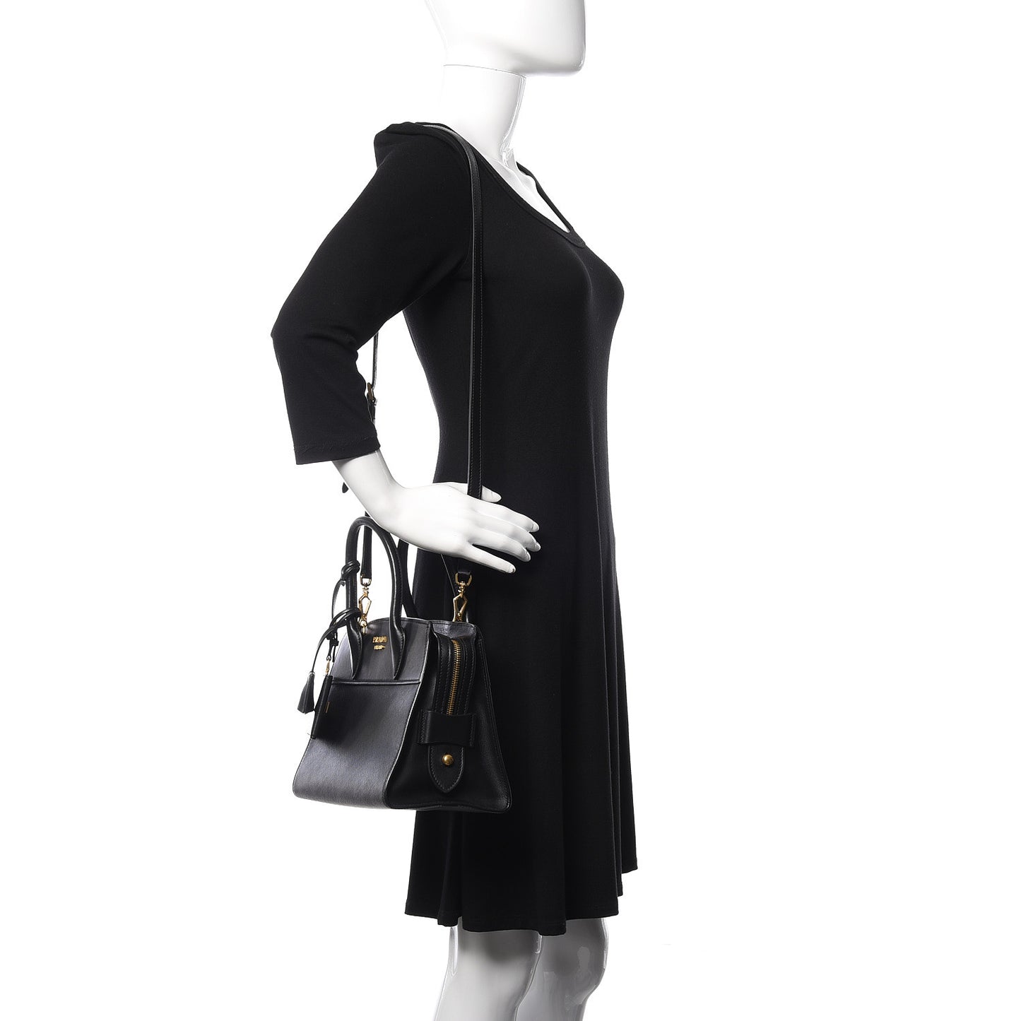 Saffiano City Calfskin Small Esplanade Tote Black