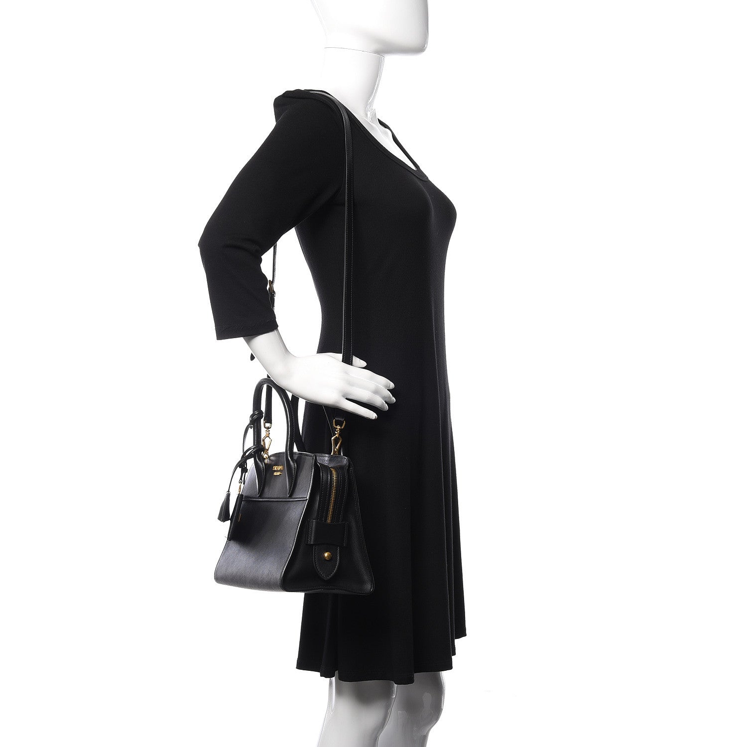 Prada Saffiano City Calfskin Small Esplanade Tote Black 2 of 9
