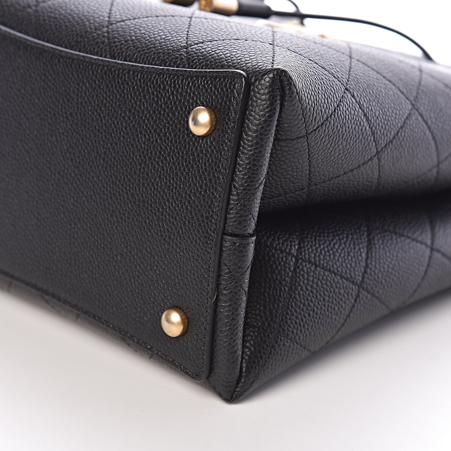 Chanel Grained Calfskin Stitched Small Drawstring Bag Black 9 of 10