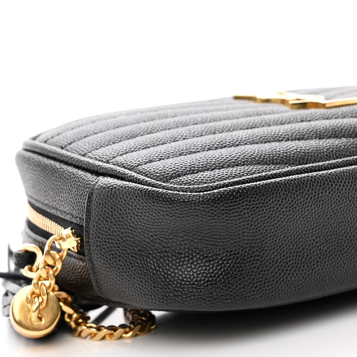 Saint Laurent Grain De Poudre Matelasse Monogram Mini Lou Camera Bag Black 9 of 10